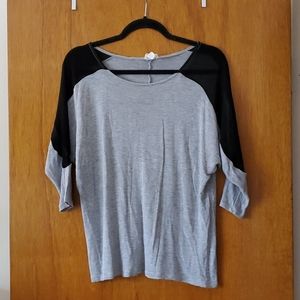 One Clothing Grey and Black Top